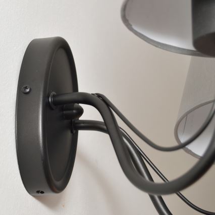 Applique murale MALBO 2xE27/15W/230V gris/noir