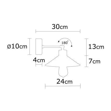 Applique murale MANAVGAT 1xE27/40W/230V marron/noir