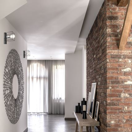 Applique murale MIKA 1xE27/60W/230V noir/chrome brillant