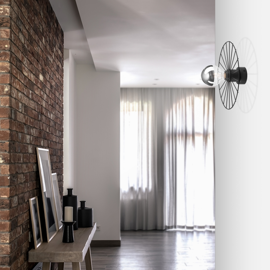 Applique murale MONTANA 1xE27/15W/230V d. 30 cm noir