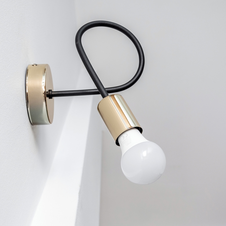 Applique murale OXFORD 1xE27/15W/230V dorée/noire