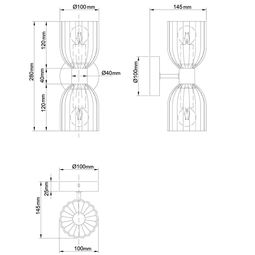 Applique murale PIEGA 2xE14/10W/230V laiton/blanc