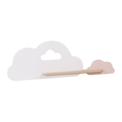 Applique murale pour enfants avec étagère CLOUD LED/5W/230V Blanc/Rose - certifié FSC