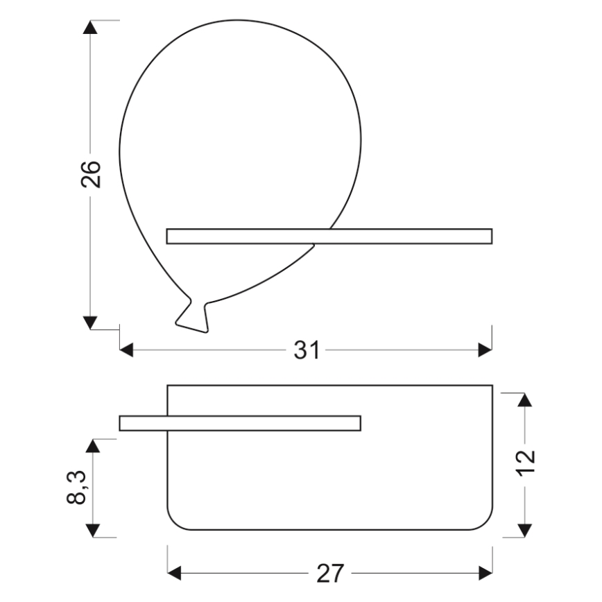 Applique murale pour enfants avec une étagère BALLOON LED/4W/230V jaune/bois - certifié FSC