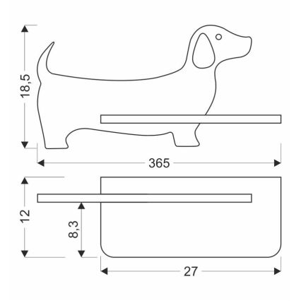 Applique murale pour enfants avec une étagère DOG LED/5W/230V bleu/bois - certifié FSC