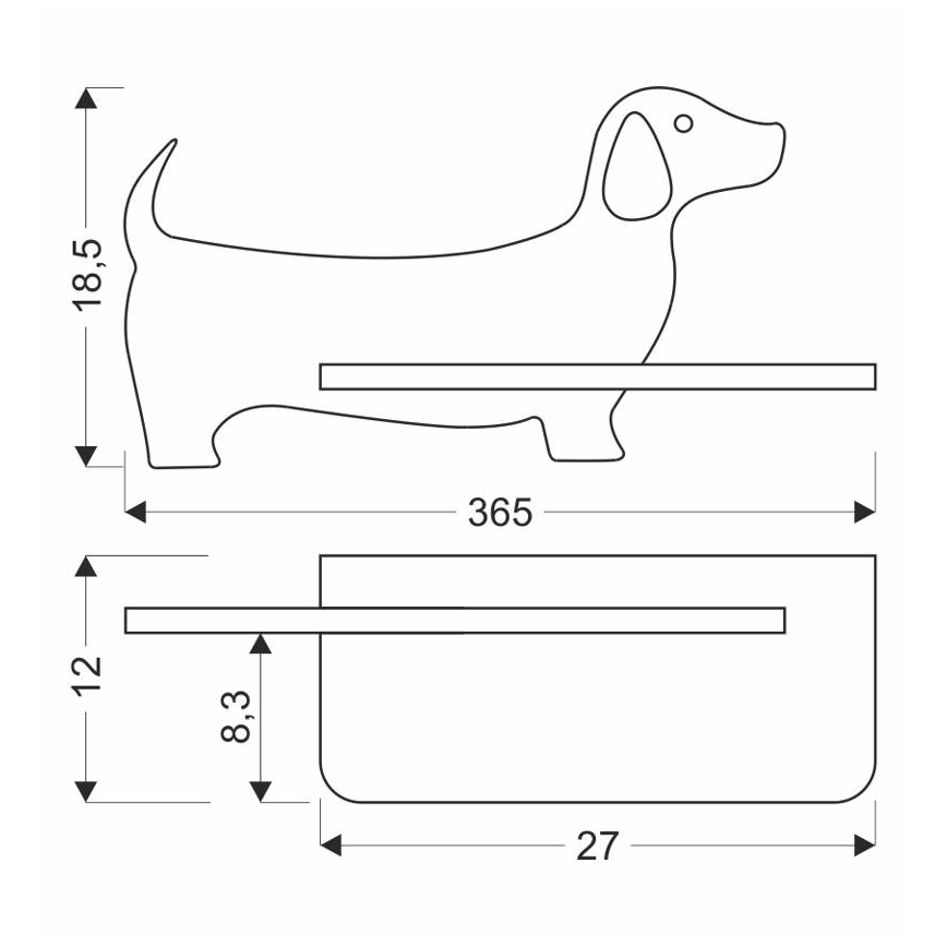 Applique murale pour enfants avec une étagère DOG LED/5W/230V bleu/bois - certifié FSC