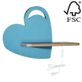 Applique murale pour enfants avec une étagère HEART LED/5W/230V bleu/bois - certifié FSC