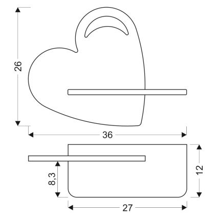 Applique murale pour enfants avec une étagère HEART LED/5W/230V bleu/bois - certifié FSC