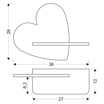 Applique murale pour enfants avec une étagère HEART LED/5W/230V rose/bois - certifié FSC