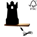 Applique murale pour enfants avec une étagère TOWER LED/4W/230V noir/bois - certifié FSC