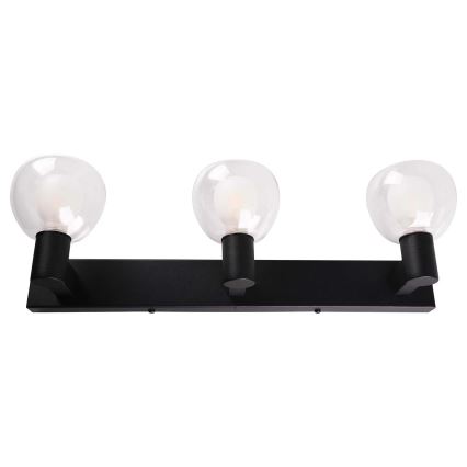 Applique murale pour salle de bains POLA 3xG9/5W/230V IP44, noire/verre transparent