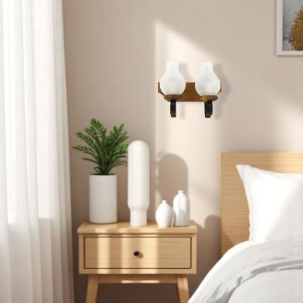 Applique murale QUEEN 2xE14/40W/230V hêtre