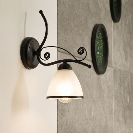 Applique murale RETRO 1xE27/60W/230V noire/blanche