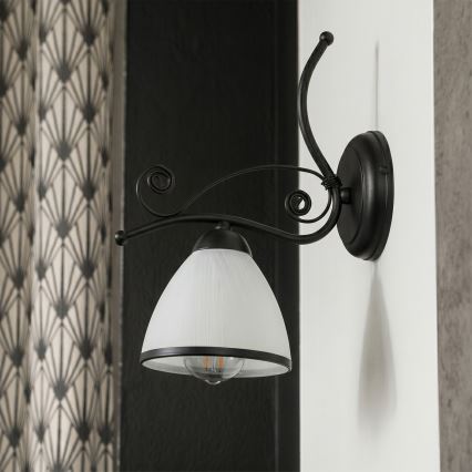 Applique murale RETRO 1xE27/60W/230V noire/blanche