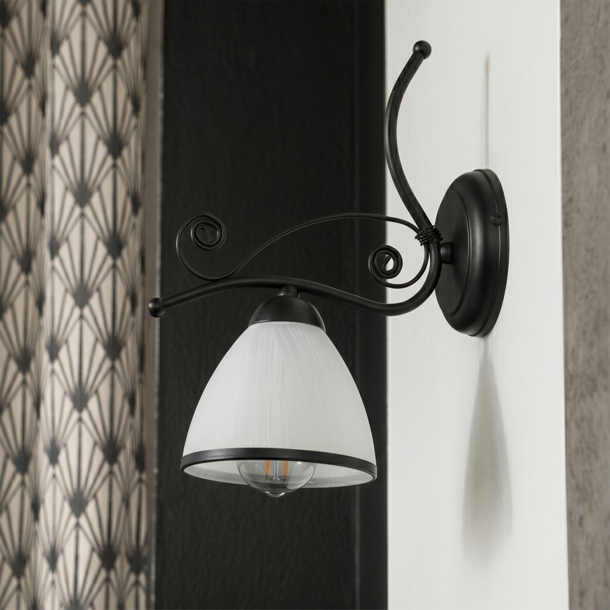 Applique murale RETRO 1xE27/60W/230V noire/blanche