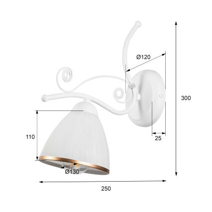 Applique murale RETRO II 1xE27/60W/230V blanc