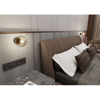 Applique murale ROSSI 1xE14/10W/230V noir/beige