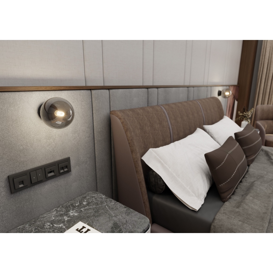 Applique murale ROSSI 1xE14/10W/230V noir/gris