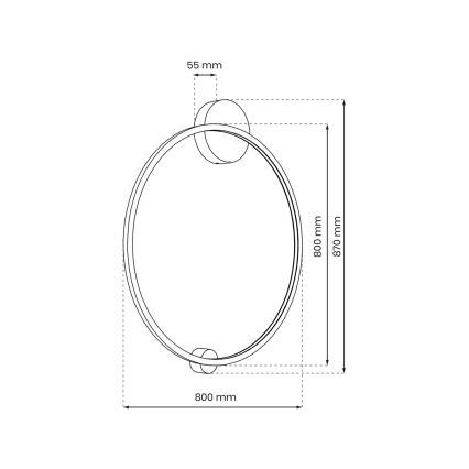 Applique murale salle de bain SATURNO LED/46W/230V d. 80 cm IP44 doré