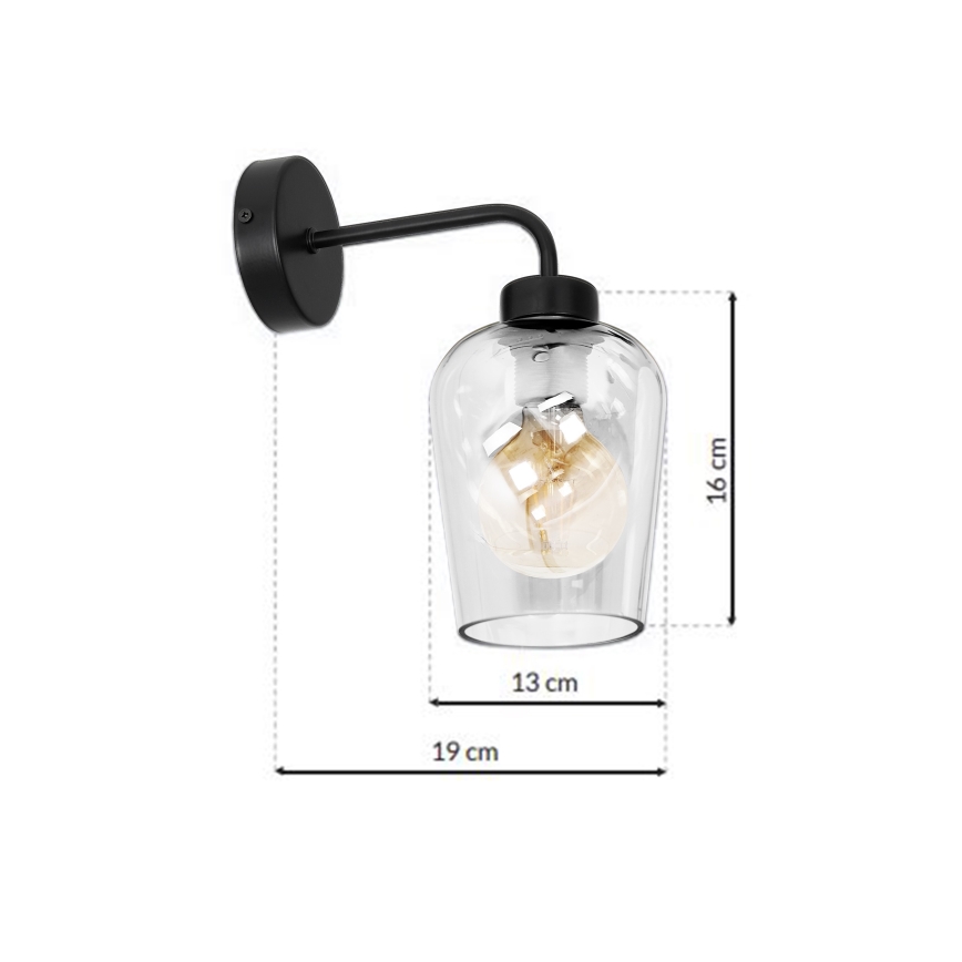 Applique murale SANTIAGO 1xE27/60W/230V transparent