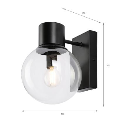 Applique murale SFERIO 1xE14/5W/230V noir/transparent