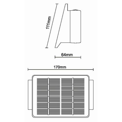 Applique murale solaire 4xLED/1,5W/3,7V 1500 mAh IP54 noir