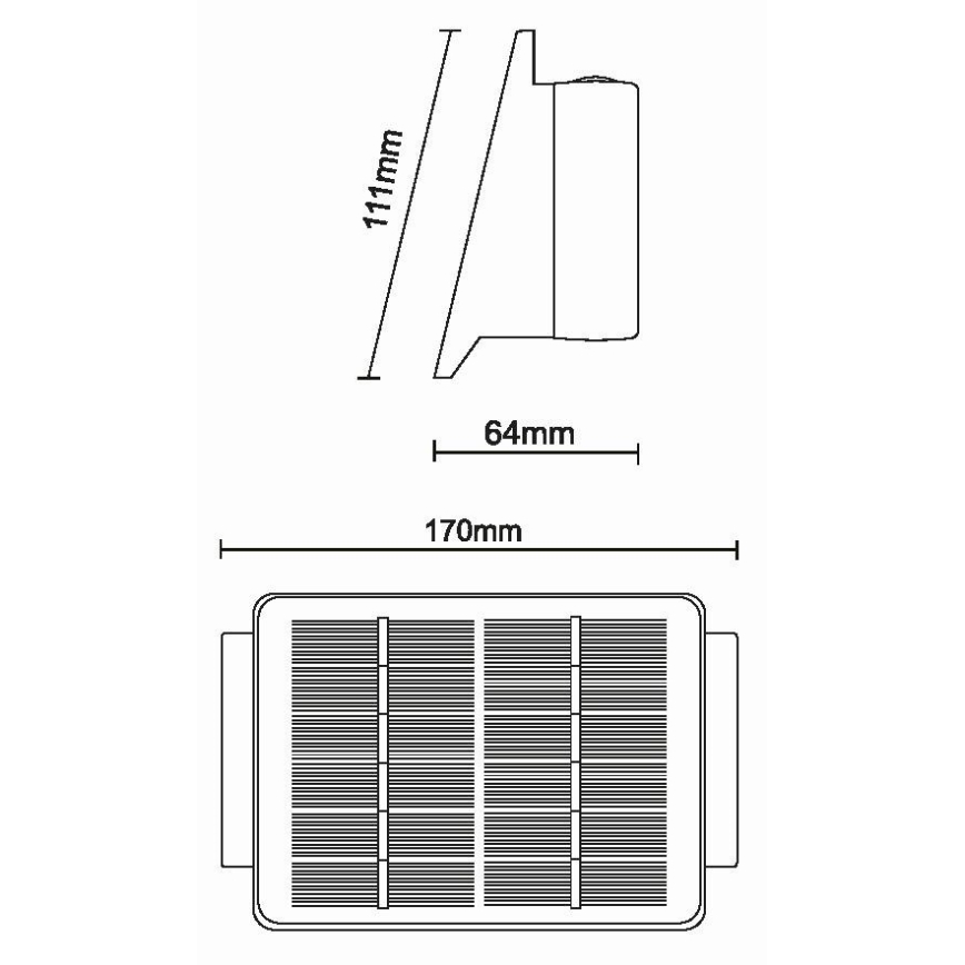 Applique murale solaire 4xLED/1,5W/3,7V 1500 mAh IP54 noir