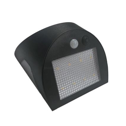 Applique murale solaire LED avec capteur — LED 3 W / 3,7 V / 3000/4000 K / 1200 mAh / IP54, noire