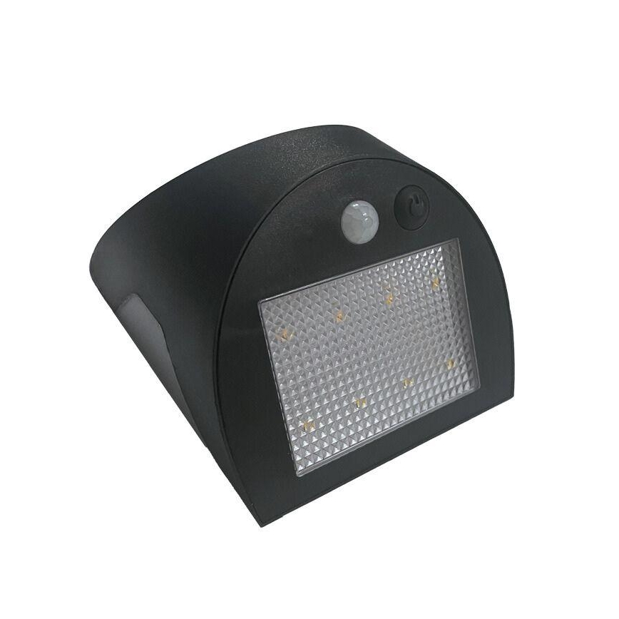 Applique murale solaire LED avec capteur — LED 3 W / 3,7 V / 3000/4000 K / 1200 mAh / IP54, noire