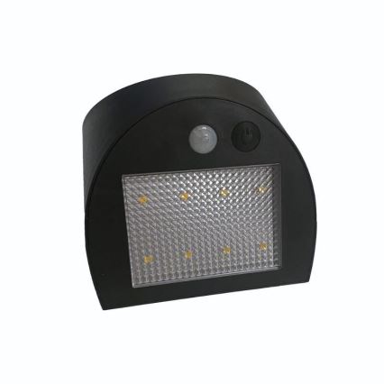 Applique murale solaire LED avec capteur — LED 3 W / 3,7 V / 3000/4000 K / 1200 mAh / IP54, noire