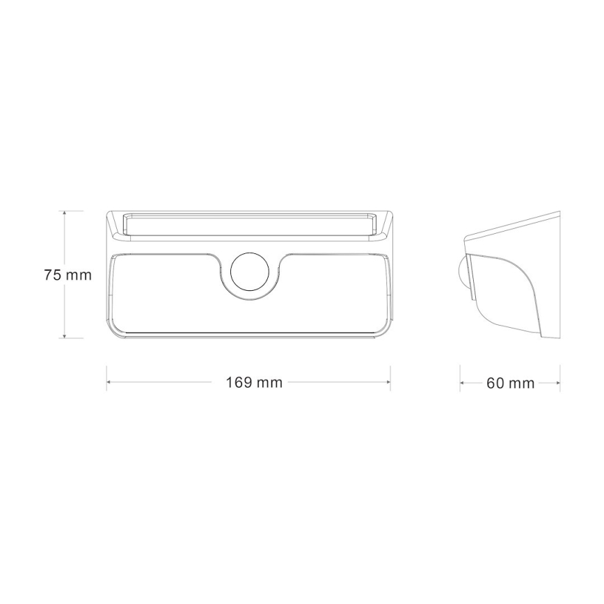Applique murale solaire à LED avec capteur LINK LED/5W/3,7V IP65 noire