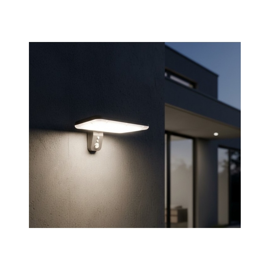Applique murale solaire LED PHOENIX avec détecteur de mouvement LED/15W/3,2V 3000/4000K IP65 6000 mAh
