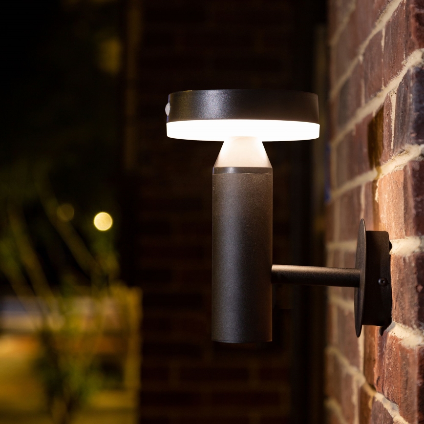 Applique murale solaire avec détecteur GWINEA LED/4,5W/3,7V 2000 mAh IP44 noir