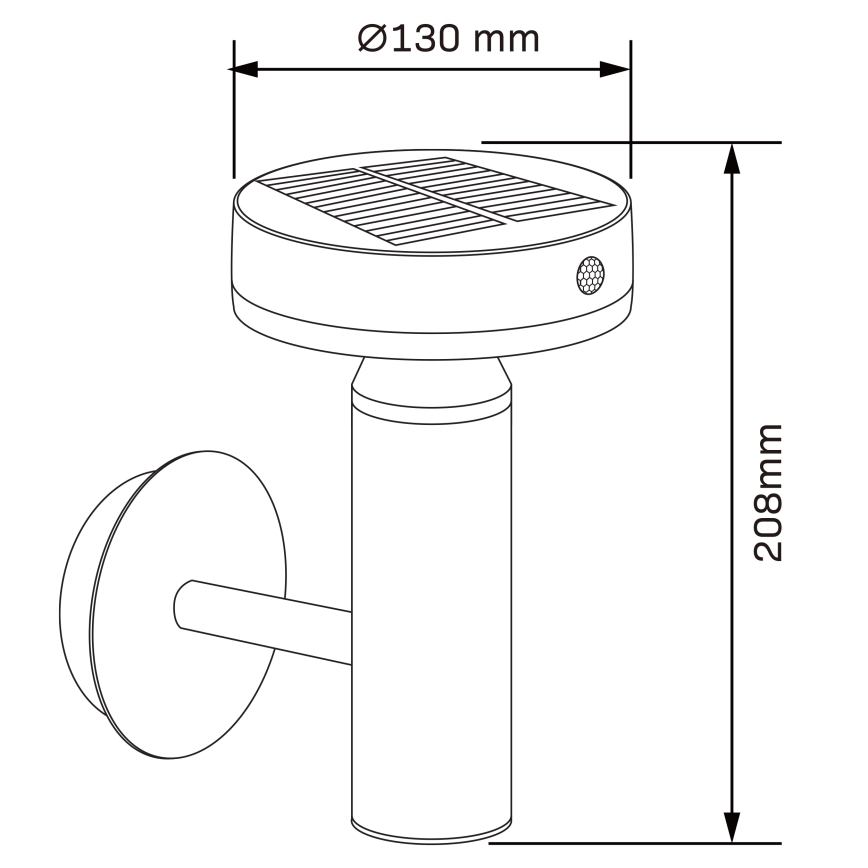 Applique murale solaire avec détecteur GWINEA LED/4,5W/3,7V 2000 mAh IP44 noir