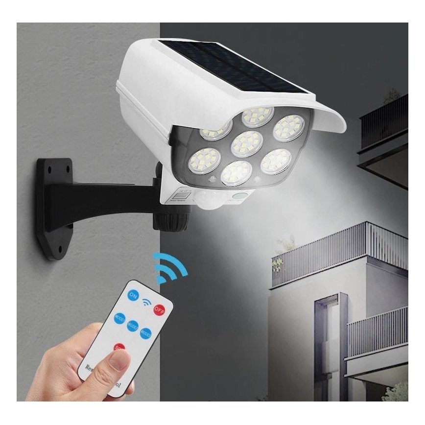 Caméra de sécurité factice avec détecteur KAMERA LED/1W/3,7V 1200 mAh IP44 + Télécommande