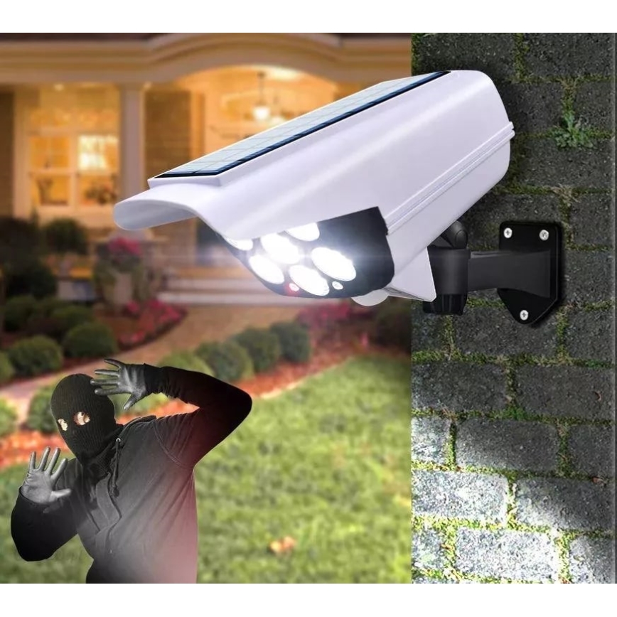 Caméra de sécurité factice avec détecteur KAMERA LED/1W/3,7V 1200 mAh IP44 + Télécommande