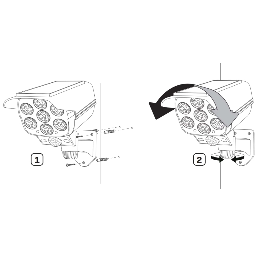 Caméra de sécurité factice avec détecteur KAMERA LED/1W/3,7V 1200 mAh IP44 + Télécommande