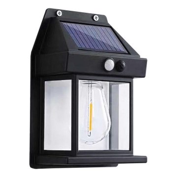 Applique murale solaire avec détecteur LANTER LED/1W/3,7V IP44 noir