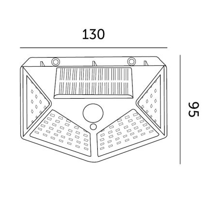 Applique murale solaire avec détecteur LED/1W/3,7V 6500K IP44
