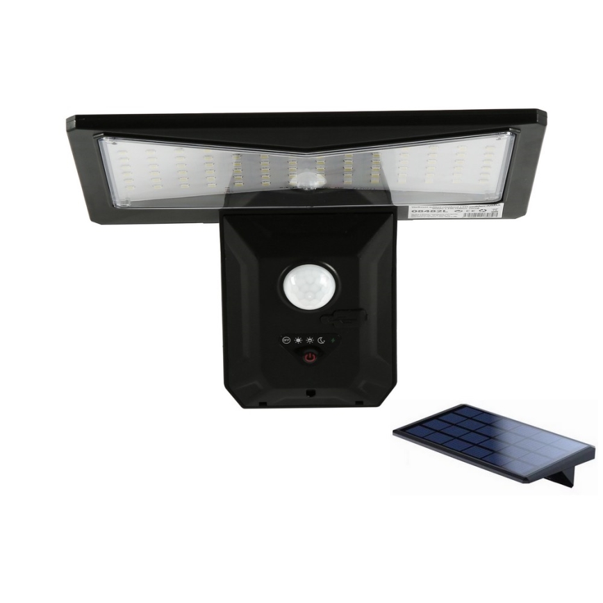Applique murale solaire avec détecteur LED/2,6W/5,5V IP65 1800 mAh noir