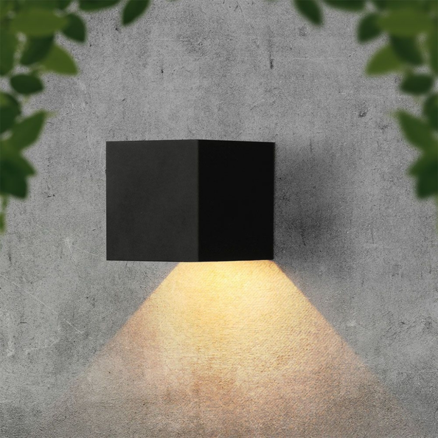 Applique murale solaire avec détecteur LED/3W/3,7V IP65 4000K 2600 mAh noir