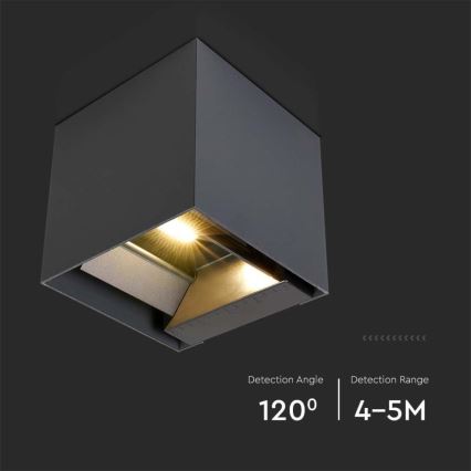 Applique murale solaire avec détecteur LED/3W/3,7V IP65 4000K 2600 mAh noir