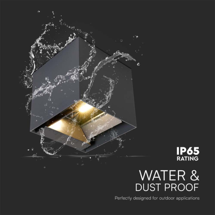 Applique murale solaire avec détecteur LED/3W/3,7V IP65 4000K 2600 mAh noir