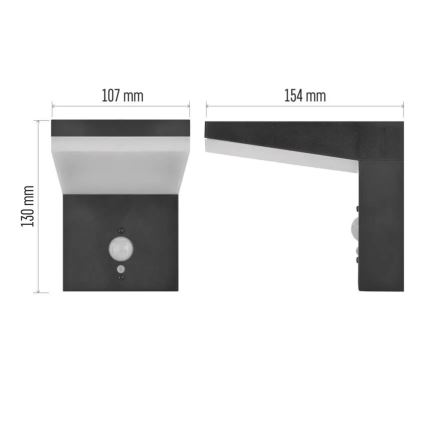 Applique murale solaire avec détecteur LED/4,4W/3,7V 2200 mAh IP44