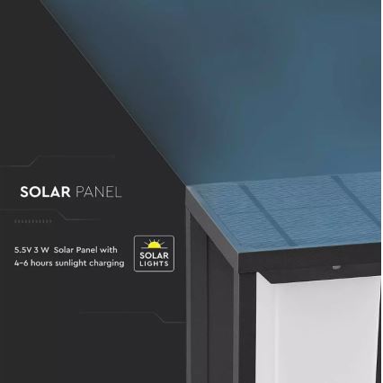 Applique murale solaire avec détecteur SAMSUNG CHIP LED/2W/3,7V IP65 2600 mAh