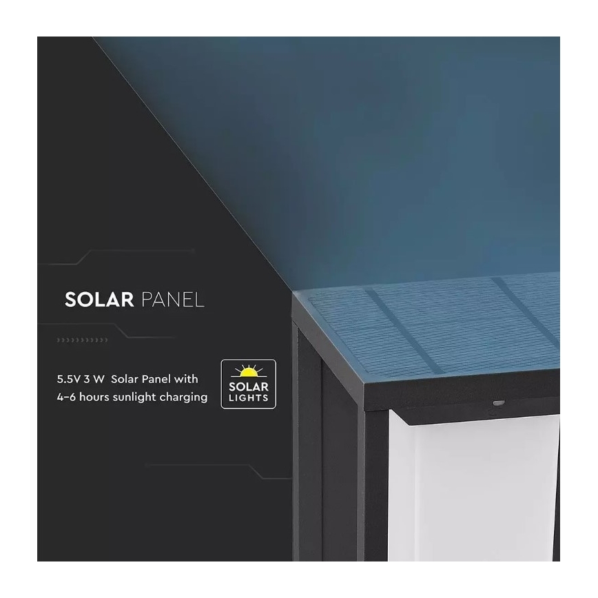 Applique murale solaire avec détecteur SAMSUNG CHIP LED/2W/3,7V IP65 2600 mAh