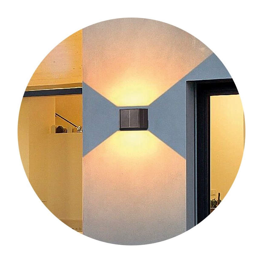 Applique murale solaire CUBUS 2xLED/1,5W/3,7V 1500 mAh IP54