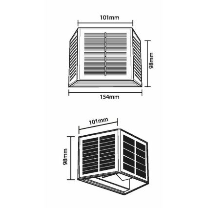 Applique murale solaire CUBUS 2xLED/1,5W/3,7V 1500 mAh IP54