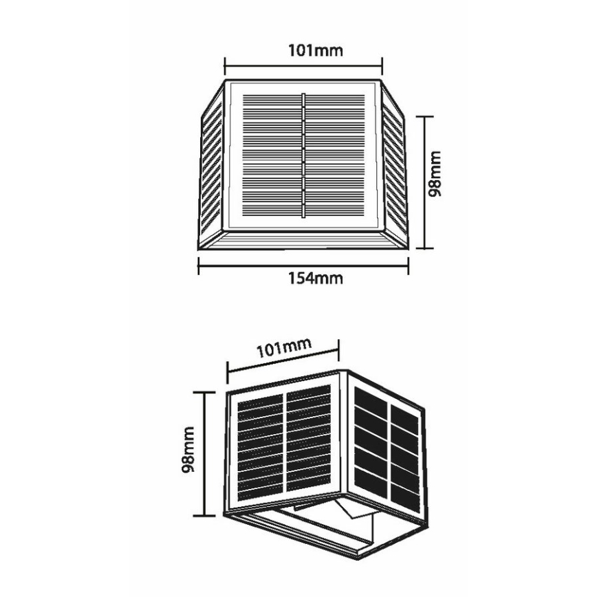 Applique murale solaire CUBUS 2xLED/1,5W/3,7V 1500 mAh IP54