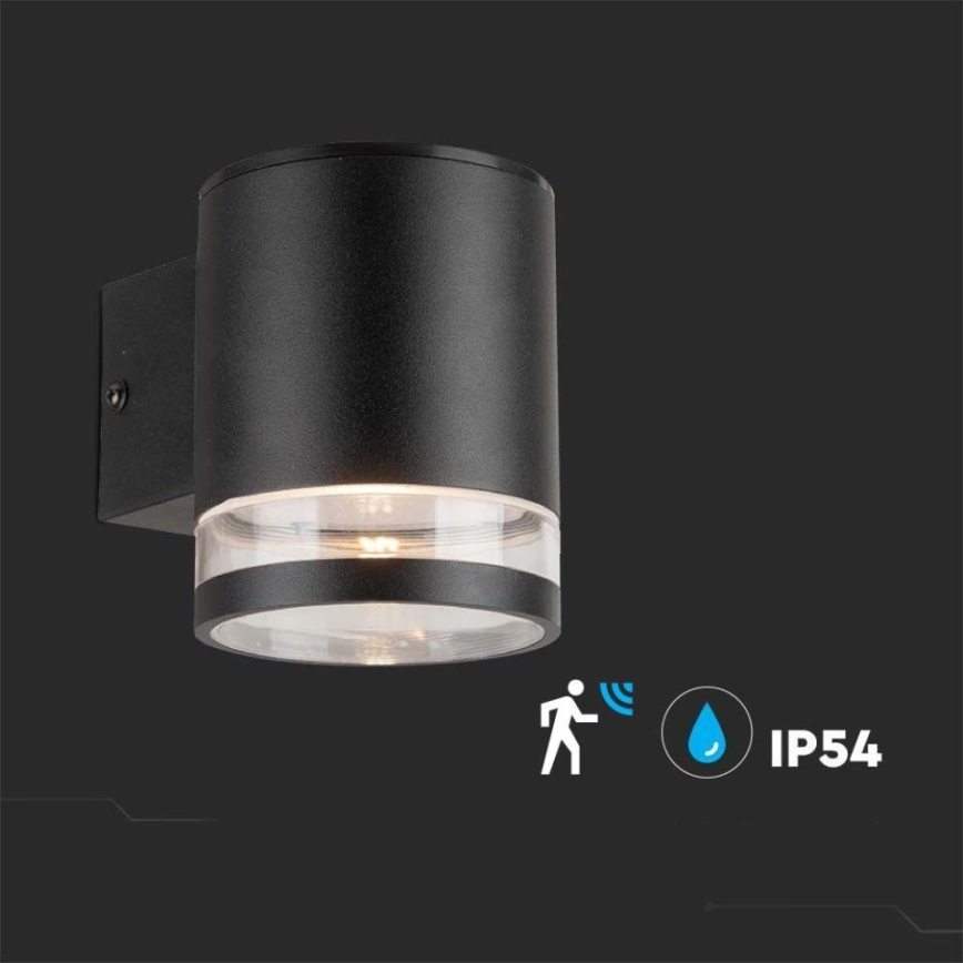 Applique murale solaire extérieur avec détecteur LED/1W/3,7V 3000K IP54 noir